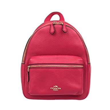 Coach Charlie Pebble Leather Mini Backpack F38263 (Bright Pink)