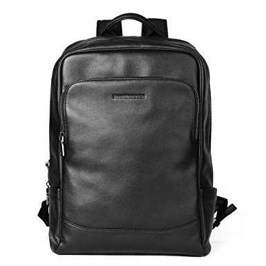 Sharkborough Men's Backpack Genuine Leather Business Travel Bag Extra Capacity