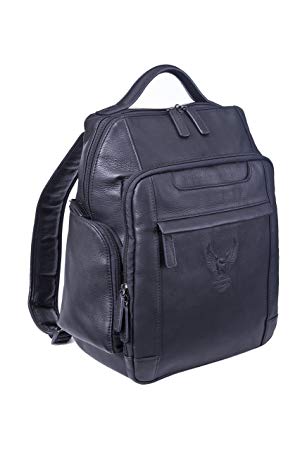 Harley Davidson Small Leather Backpack, Black, One Size